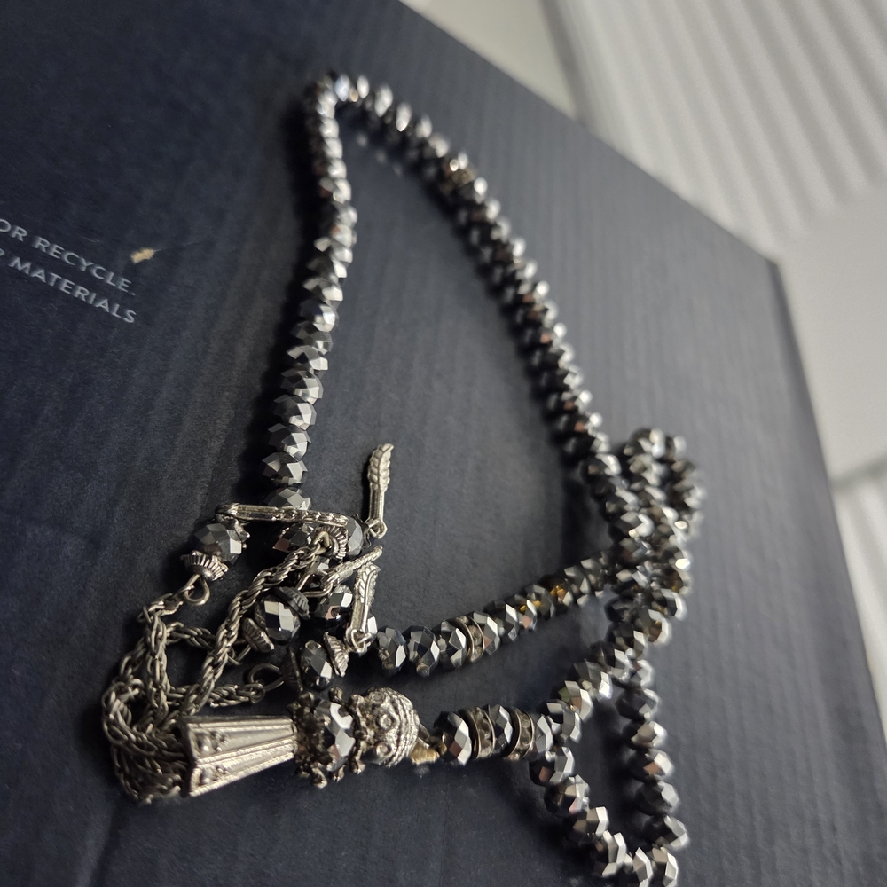 Elegant Silver Beaded Necklace